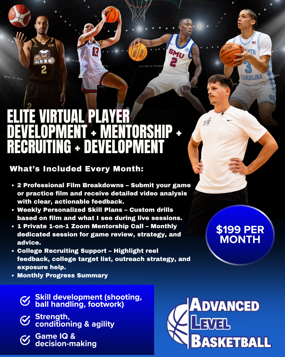 Elite player development program flyer — private basketball training in Sarasota, FL